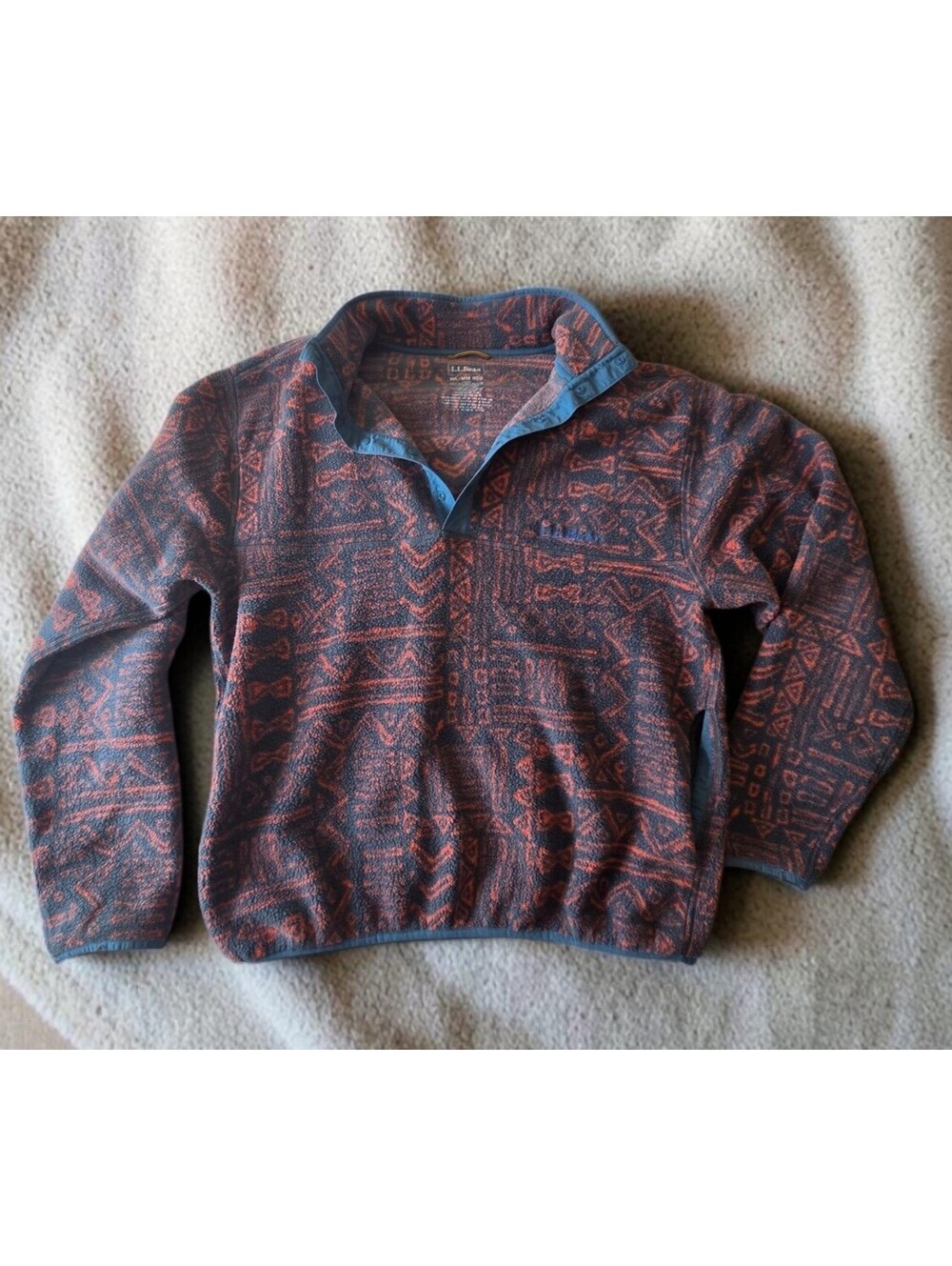 Vintage L.L. Bean Aztec Fleece Snap-T 90s Gorpcore Medium
